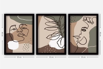 Decorative Framed Painting (3 Pieces) 35x45 - Inredning - Tavlor & posters - Canvastavla