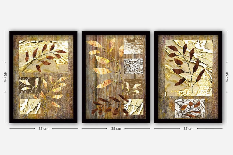 Decorative Framed Painting (3 Pieces) 35x45 - Inredning - Tavlor & posters - Canvastavla
