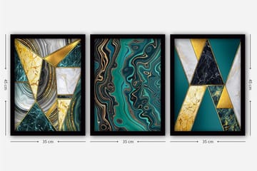 Decorative Framed Painting (3 Pieces) 35x45 - Inredning - Tavlor & posters - Canvastavla