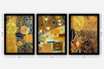 Decorative Framed Painting (3 Pieces) 35x45 - Inredning - Tavlor & posters - Canvastavla