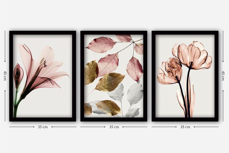 Decorative Framed Painting (3 Pieces) 35x45 - Inredning - Tavlor & posters - Canvastavla