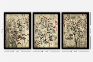 Decorative Framed Painting (3 Pieces) 35x45 - Inredning - Tavlor & posters - Canvastavla
