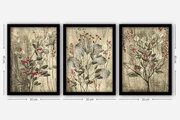 Decorative Framed Painting (3 Pieces) 35x45 - Inredning - Tavlor & posters - Canvastavla