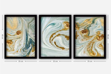 Decorative Framed Painting (3 Pieces) 35x45 - Inredning - Tavlor & posters - Canvastavla
