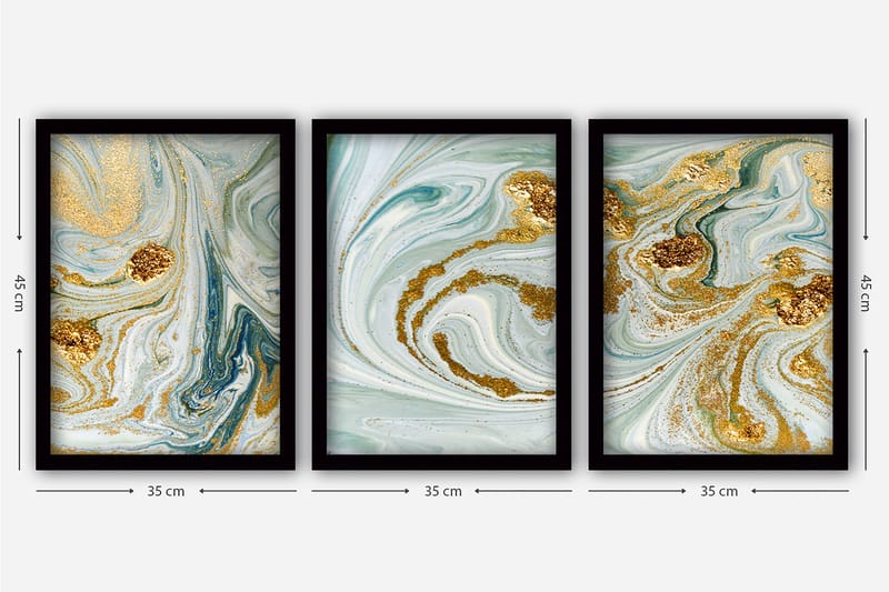 Decorative Framed Painting (3 Pieces) 35x45 - Inredning - Tavlor & posters - Canvastavla