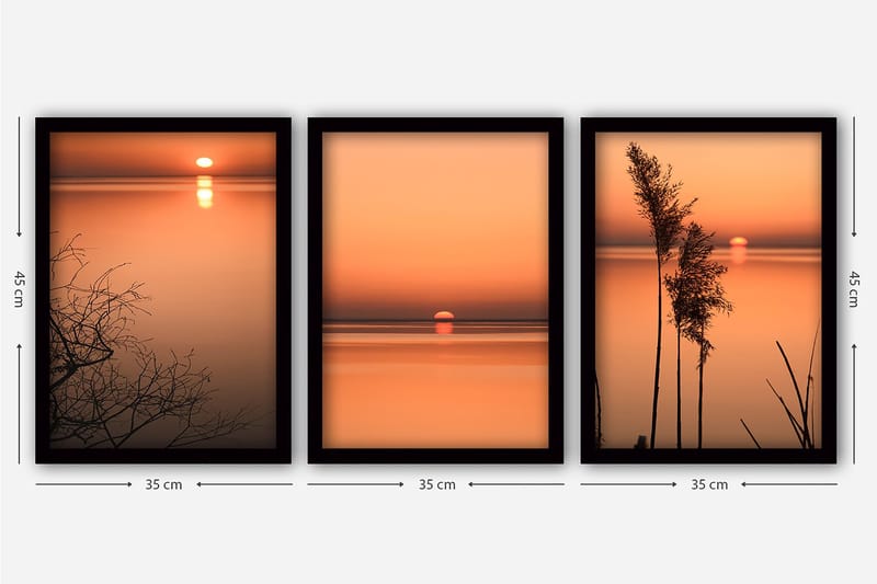 Decorative Framed Painting (3 Pieces) 35x45 - Inredning - Tavlor & posters - Canvastavla