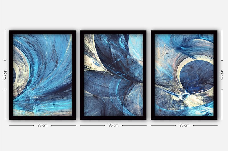 Decorative Framed Painting (3 Pieces) 35x45 - Inredning - Tavlor & posters - Canvastavla
