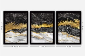Decorative Framed Painting (3 Pieces) 35x45 - Inredning - Tavlor & posters - Canvastavla