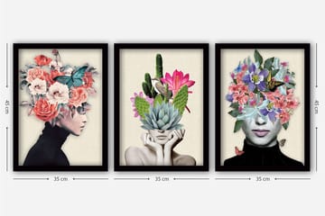 Decorative Framed Painting (3 Pieces) 35x45 - Inredning - Tavlor & posters - Canvastavla