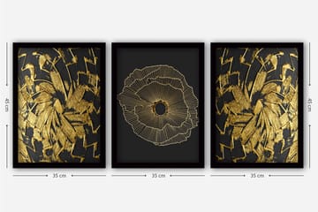 Decorative Framed Painting (3 Pieces) 35x45 - Inredning - Tavlor & posters - Canvastavla