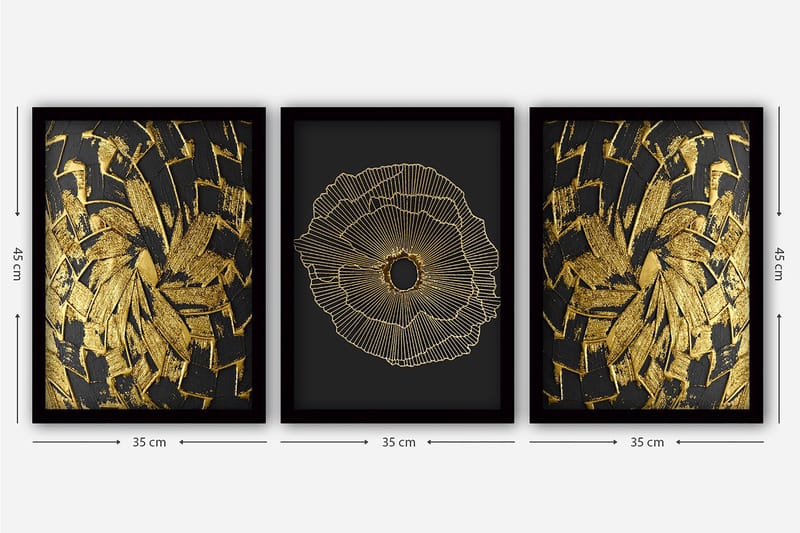 Decorative Framed Painting (3 Pieces) 35x45 - Inredning - Tavlor & posters - Canvastavla