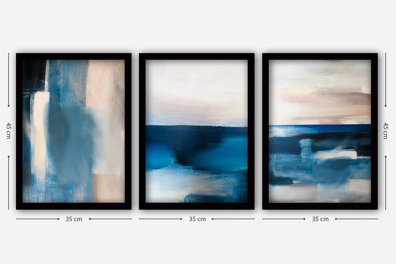 Decorative Framed Painting (3 Pieces) 35x45 - Inredning - Tavlor & posters - Canvastavla