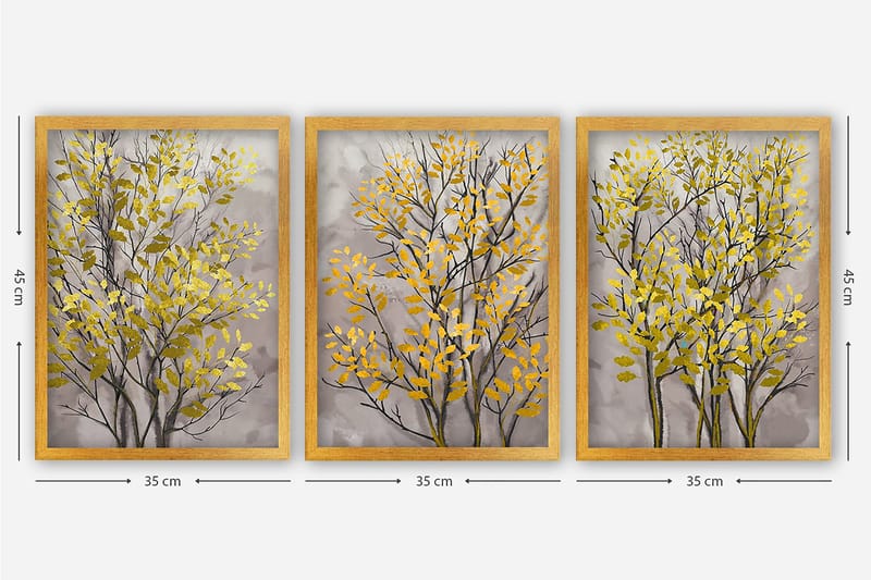Decorative Framed Painting (3 Pieces) 35x45 - Inredning - Tavlor & posters - Canvastavla
