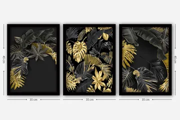 Decorative Framed Painting (3 Pieces) 35x45 - Inredning - Tavlor & posters - Canvastavla