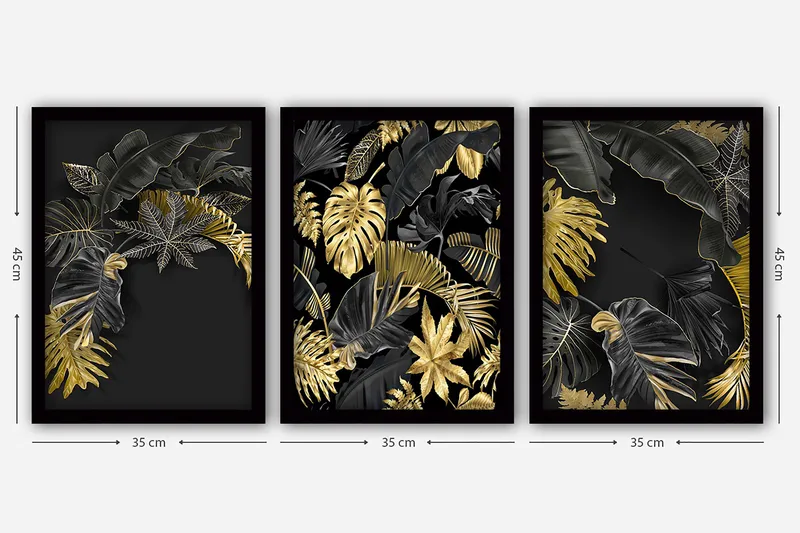 Decorative Framed Painting (3 Pieces) 35x45 - Inredning - Tavlor & posters - Canvastavla