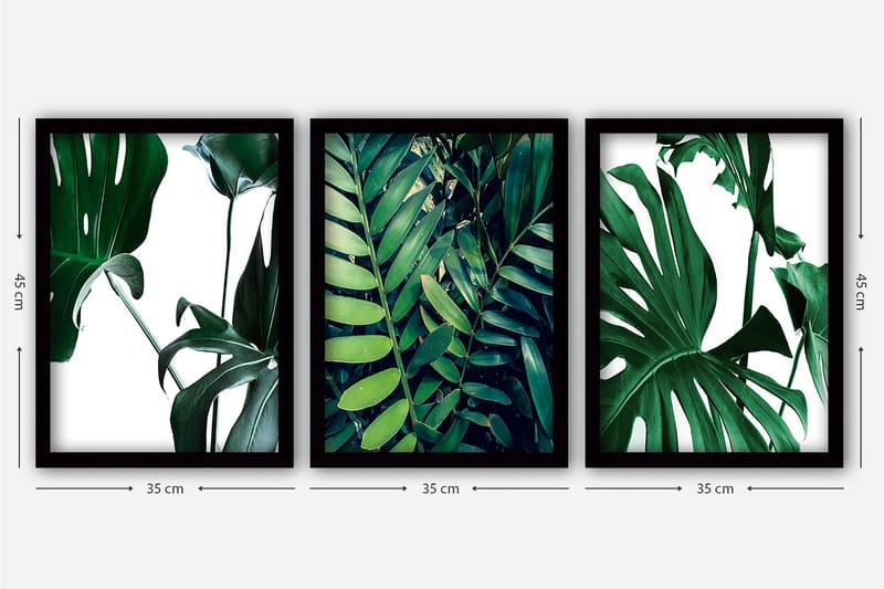 Decorative Framed Painting (3 Pieces) 35x45 - Inredning - Tavlor & posters - Canvastavla