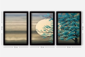 Decorative Framed Painting (3 Pieces) 35x45 - Inredning - Tavlor & posters - Canvastavla