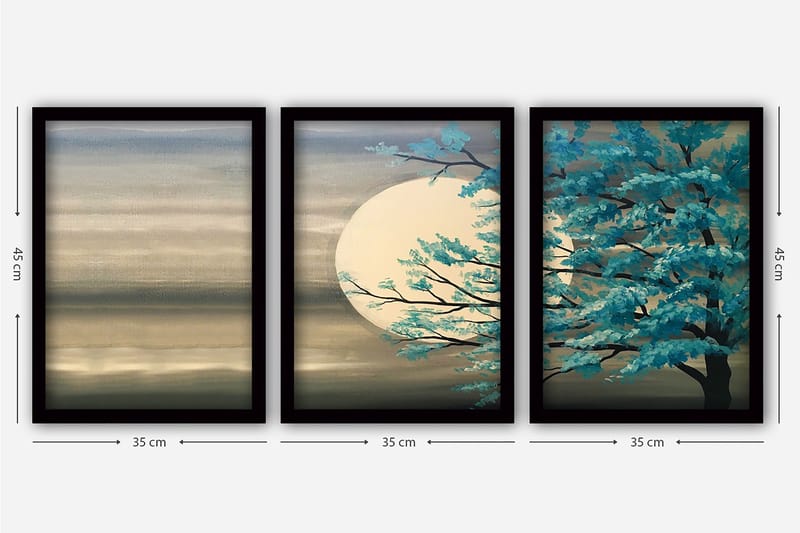 Decorative Framed Painting (3 Pieces) 35x45 - Inredning - Tavlor & posters - Canvastavla