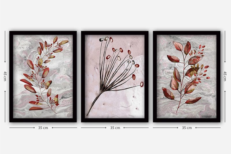 Decorative Framed Painting (3 Pieces) 35x45 - Inredning - Tavlor & posters - Canvastavla