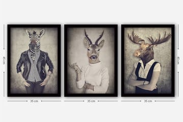 Decorative Framed Painting (3 Pieces) 35x45 - Inredning - Tavlor & posters - Canvastavla