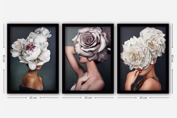 Decorative Framed Painting (3 Pieces) 35x45 - Inredning - Tavlor & posters - Canvastavla
