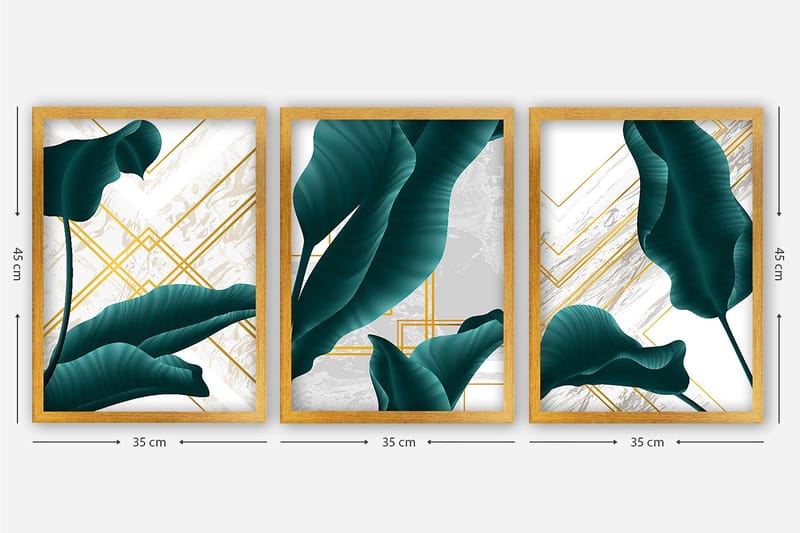 Decorative Framed Painting (3 Pieces) 35x45 - Inredning - Tavlor & posters - Canvastavla