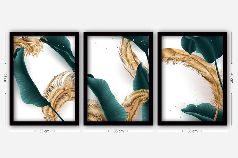 Decorative Framed Painting (3 Pieces) 35x45 - Inredning - Tavlor & posters - Canvastavla