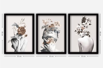 Decorative Framed Painting (3 Pieces) 35x45 - Inredning - Tavlor & posters - Canvastavla