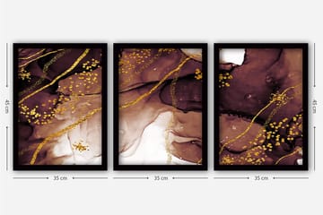 Decorative Framed Painting (3 Pieces) 35x45 - Inredning - Tavlor & posters - Canvastavla