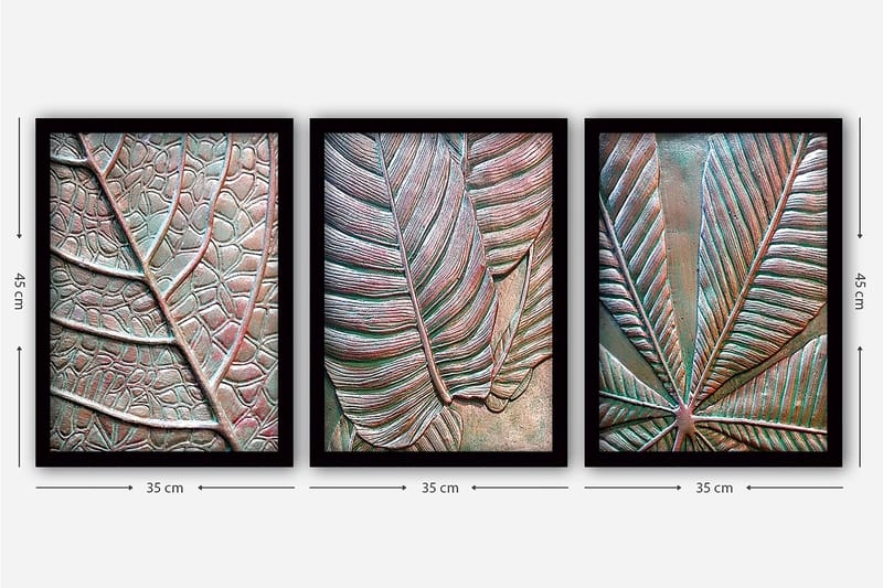 Decorative Framed Painting (3 Pieces) 35x45 - Inredning - Tavlor & posters - Canvastavla
