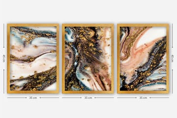Decorative Framed Painting (3 Pieces) 35x45 - Inredning - Tavlor & posters - Canvastavla