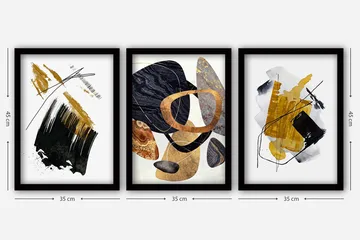 Decorative Framed Painting (3 Pieces) 35x45 - Inredning - Tavlor & posters - Canvastavla