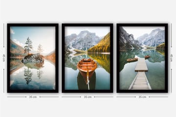 Decorative Framed Painting (3 Pieces) 35x45 - Inredning - Tavlor & posters - Canvastavla