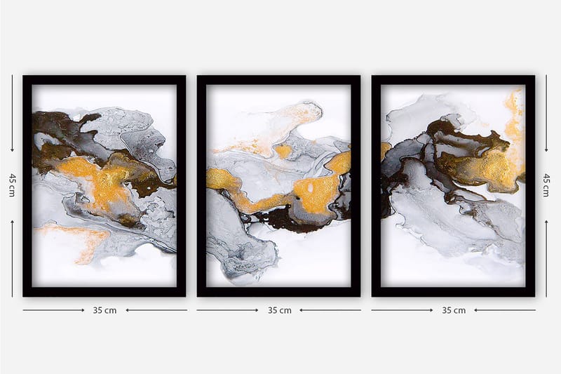 Decorative Framed Painting (3 Pieces) 35x45 - Inredning - Tavlor & posters - Canvastavla
