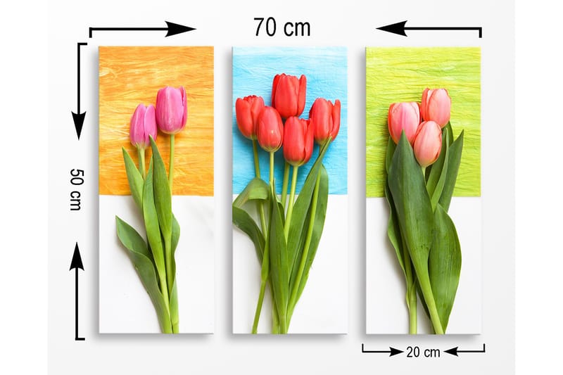 Decorative MDF Painting (3 Pieces) 20x50 - Inredning - Tavlor & posters - Canvastavla