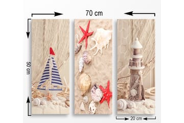 Decorative MDF Painting (3 Pieces) 20x50 - Inredning - Tavlor & posters - Canvastavla