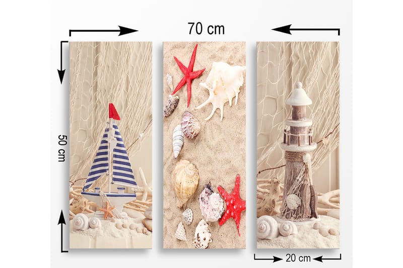 Decorative MDF Painting (3 Pieces) 20x50 - Inredning - Tavlor & posters - Canvastavla