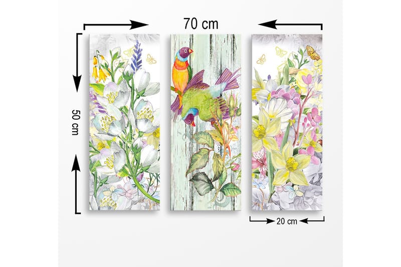 Decorative MDF Painting (3 Pieces) 20x50 - Inredning - Tavlor & posters - Canvastavla
