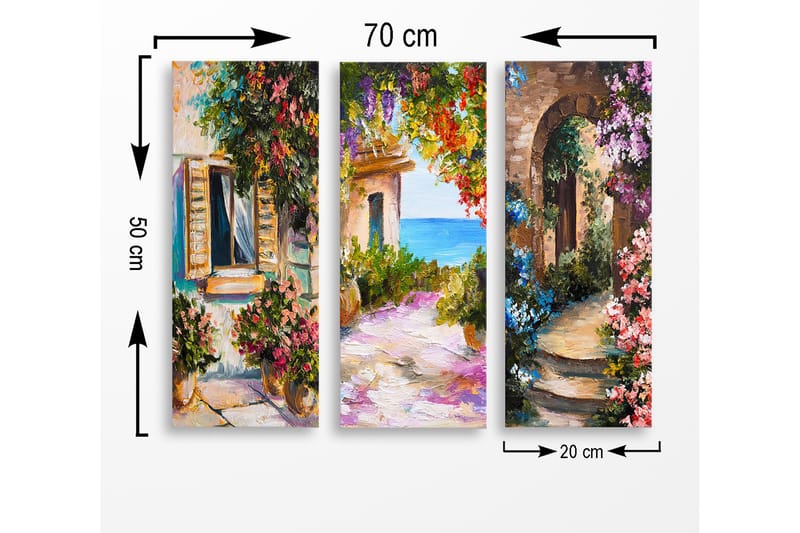 Decorative MDF Painting (3 Pieces) 20x50 - Inredning - Tavlor & posters - Canvastavla