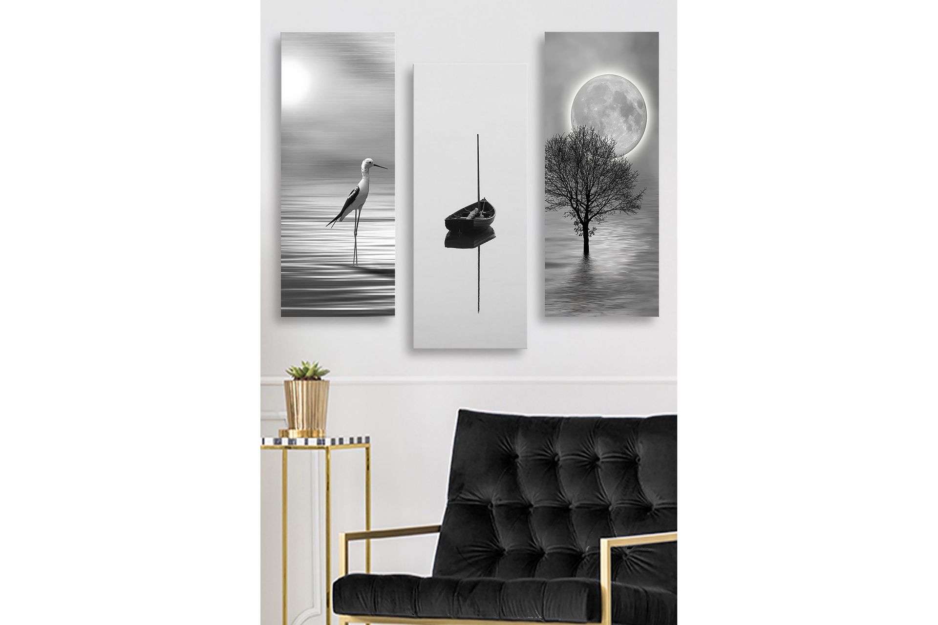 Decorative MDF Painting (3 Pieces) 20x50 -