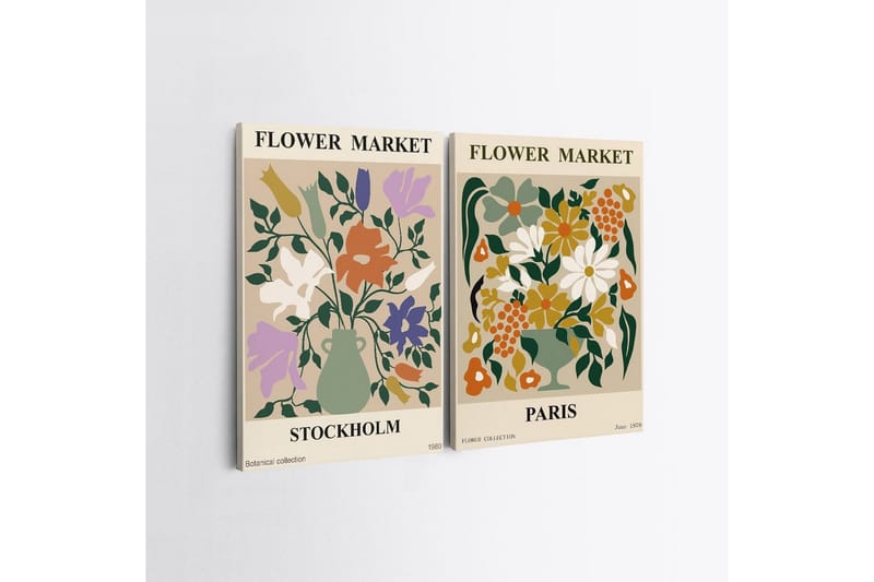 Dekorativt Dorosmålning (2 Stycken) Caldra Flerfärgad Cia - Multifärgad - Inredning - Tavlor & posters - Canvastavla