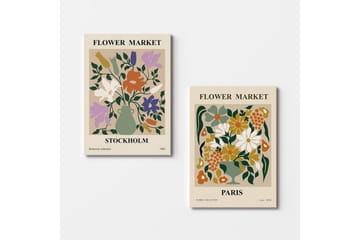 Dekorativt Dorosmålning (2 Stycken) Caldra Flerfärgad Cia - Multifärgad - Inredning - Tavlor & posters - Canvastavla