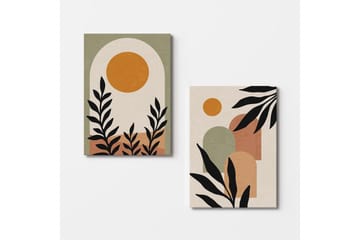 Dekorativt Dorosmålning (2 Stycken) Caldra Flerfärgad Era - Multifärgad - Inredning - Tavlor & posters - Canvastavla