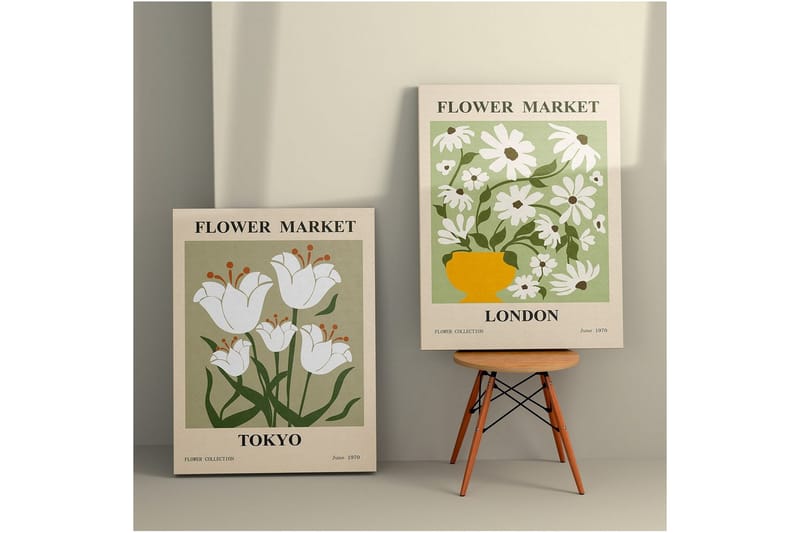 Dekorativt Dorosmålning (2 Stycken) Caldra Multicolor Ostwerwal - Multifärgad - Inredning - Tavlor & posters - Canvastavla