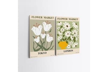 Dekorativt Dorosmålning (2 Stycken) Caldra Multicolor Ostwerwal - Multifärgad - Inredning - Tavlor & posters - Canvastavla