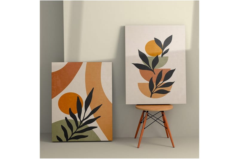 Dekorativt Dorosmålning (2 Stycken) Caldra Multicolor Vox - Multifärgad - Inredning - Tavlor & posters - Canvastavla