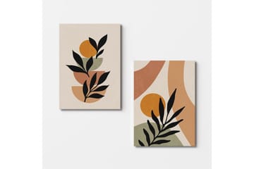 Dekorativt Dorosmålning (2 Stycken) Caldra Multicolor Vox - Multifärgad - Inredning - Tavlor & posters - Canvastavla