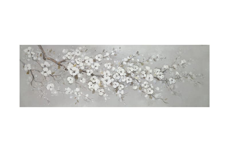 Oljemålning 50x150 cm vit sakura - Oljemålning