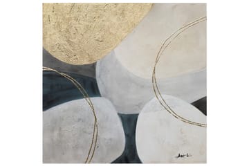 Oljemålning 70x70 cm Guld/Vit - Inredning - Tavlor & posters - Oljemålning