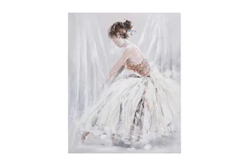 Oljemålning 80x100 cm Dam I Vitt - Inredning - Tavlor & posters - Oljemålning